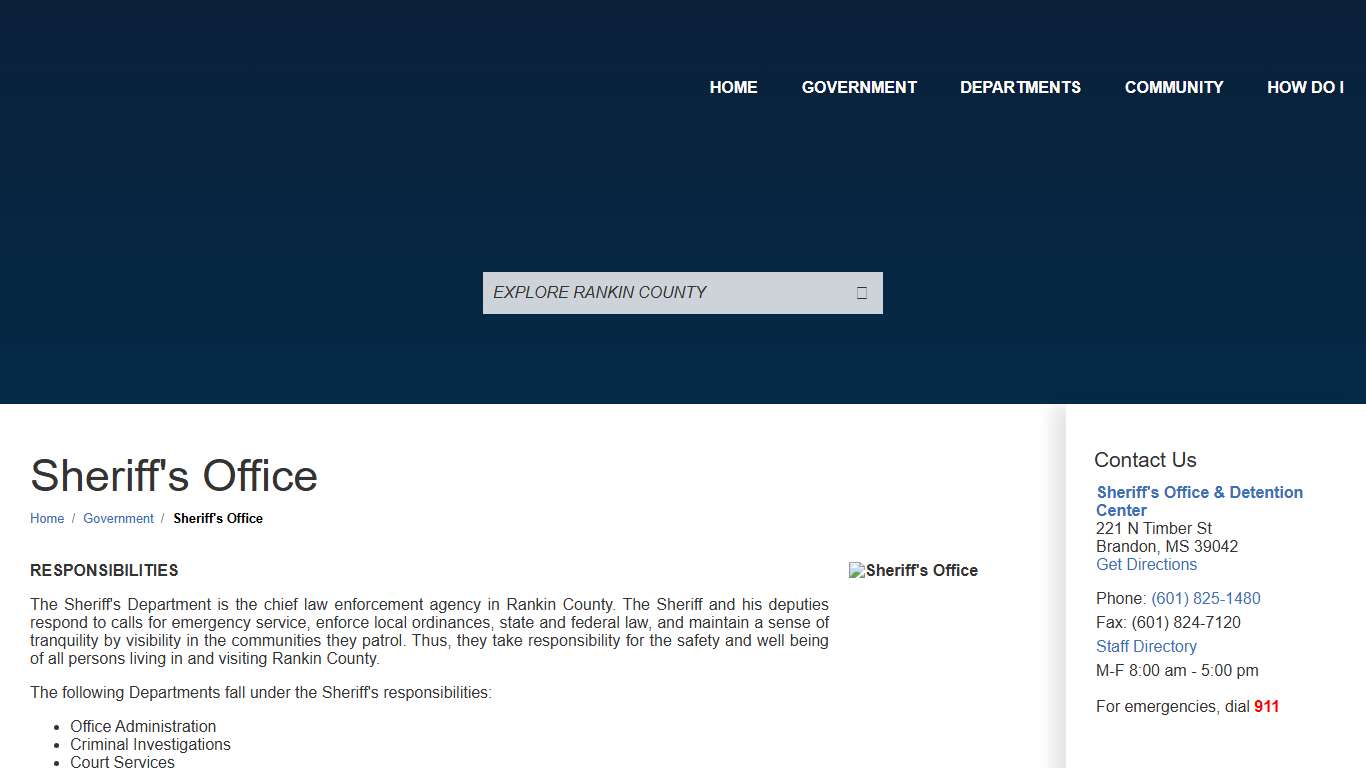 Sheriff's Office / Rankin County, Mississippi