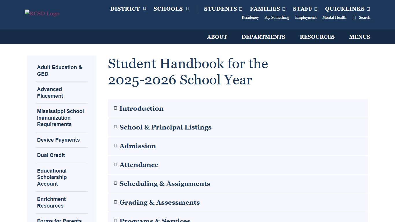 Student Handbook - Rankin County School District